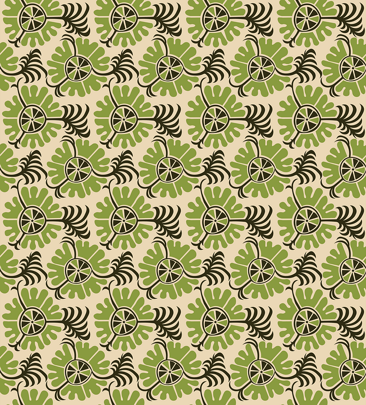 Design based on green vegetal shapes