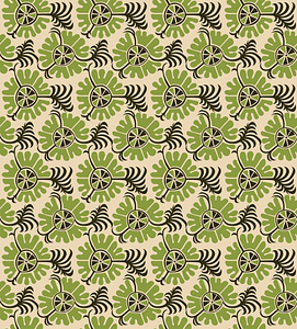 Design based on green vegetal shapes