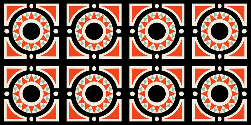 Arabesques mosaic pavement. Fragments (from the 16th to the 18th century)