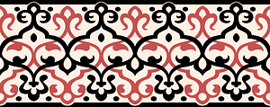 Arabesques. Stucco inlays on white marble (from the 16th century to the 18th century.)