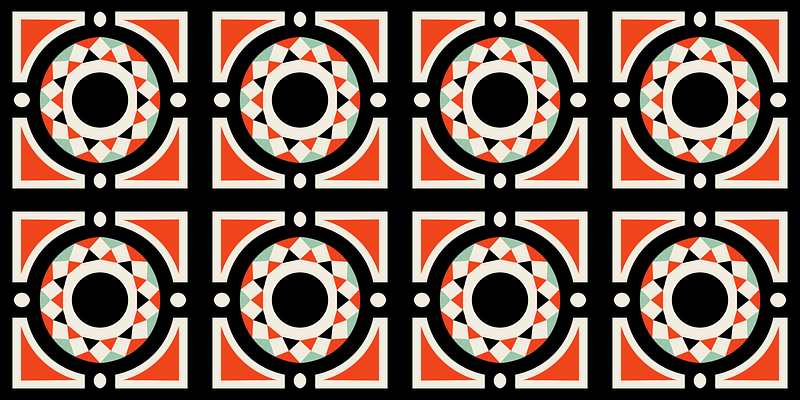Arabesques mosaic pavement. Fragments (from the 16th to the 18th century)