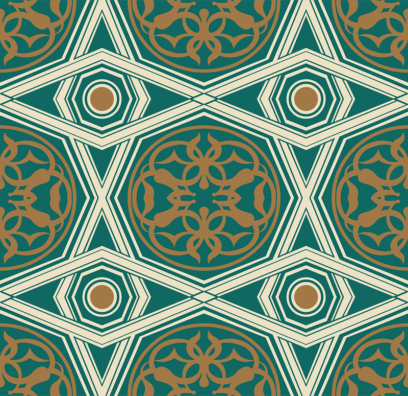 Decoration of the ceiling in the mosque Galaon el Alfi in the citadel in Cairo