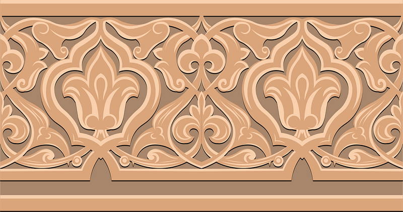 Sculptural decorations from the western portal of the Mosque of Sultan Hassan at Cairo