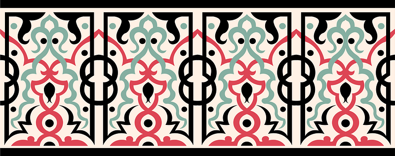 Arabesques. Stucco inlays on white marble (from the 16th century to the 18th century