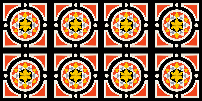 Arabesques mosaic pavement. Fragments (from the 16th to the 18th century)