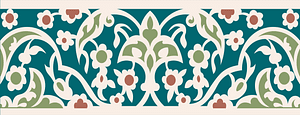 Arabesques tympanum and border of an arcade in enamelled earthenware (17th century)