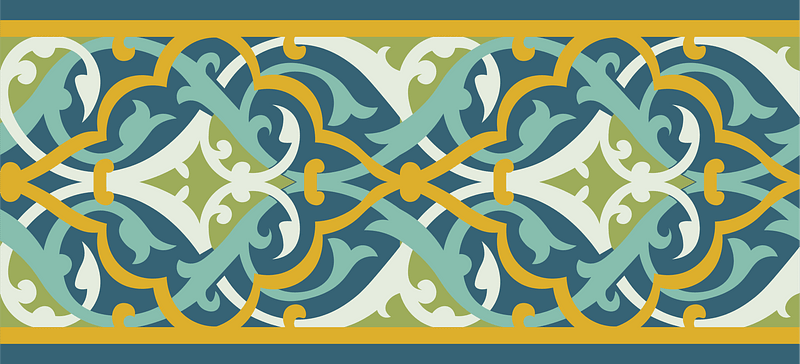 Arabesques wall tiles borders (16th century)
