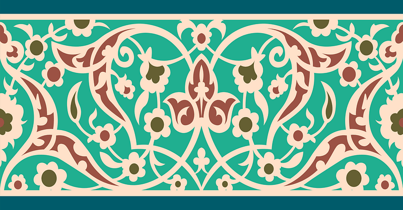 Arabesques tympanum and border of an arcade in enamelled earthenware (17th century)