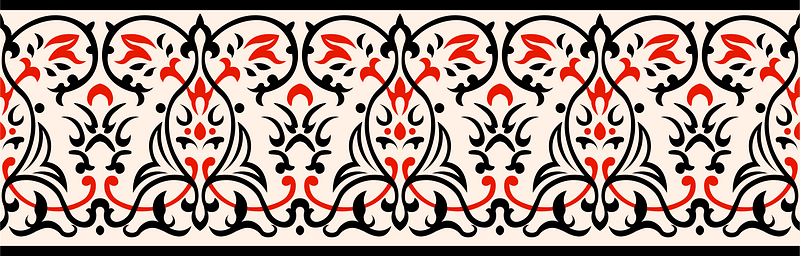 Arabesques. Stucco inlays on white marble (from the 16th century to the 18th century.)