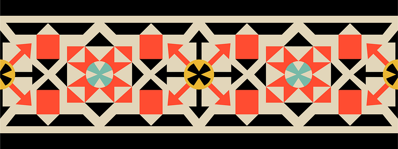 Arabesques mosaic pavement. Fragments (from the 16th to the 18th century)