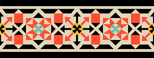 Arabesques mosaic pavement. Fragments (from the 16th to the 18th century)