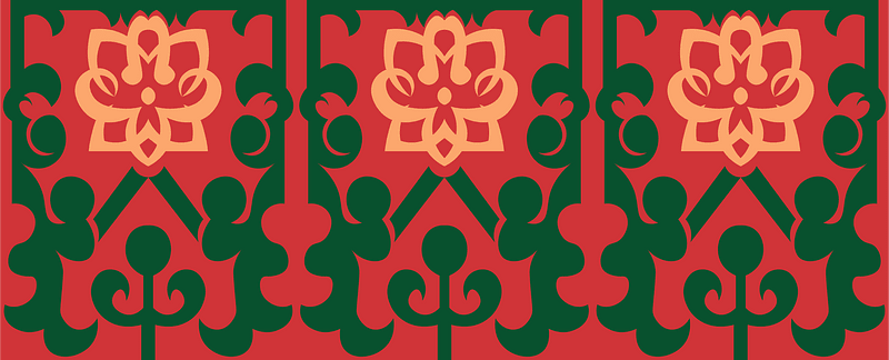 Arabesques fragment of a fabric preserved in the church of Nivelles (14th century)