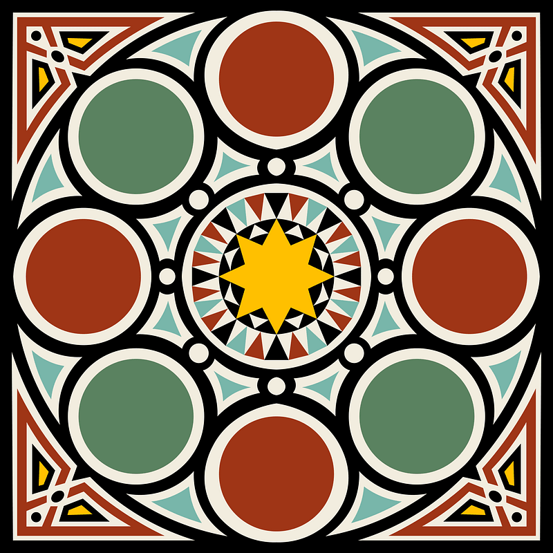 Arabesques mosaic pavement. Fragments (from the 16th to the 18th century)
