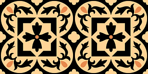 Marble mosaic in the window recesses of the Florence Cathedral