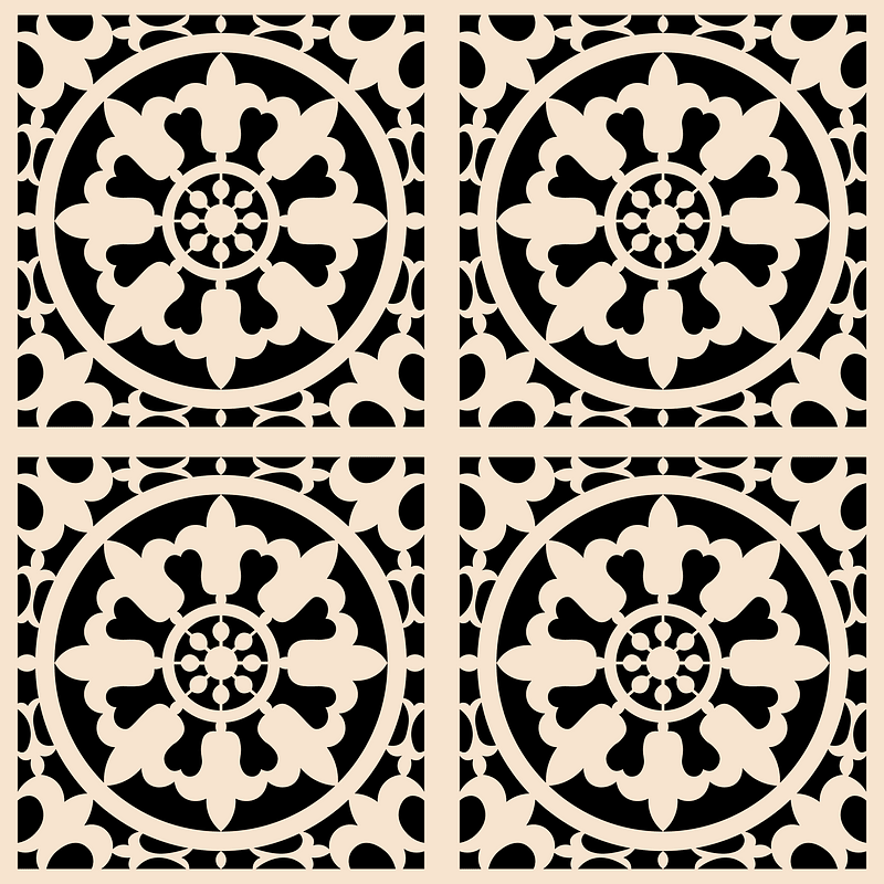 Marble mosaic in the floor of the church of San Miniato al monte near Florence