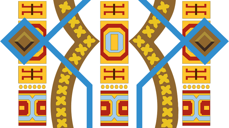 Vertical symmetrical band with three straight bands