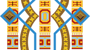 Vertical symmetrical band with three straight bands