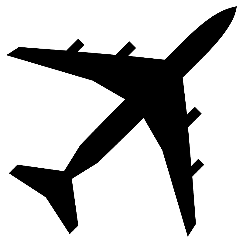 Airplane silhouette 45degree angle