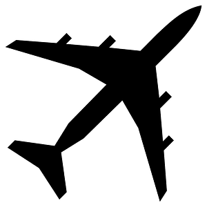 Airplane silhouette 45degree angle