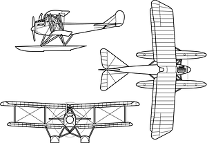 Rumpler 6B-1 3-view