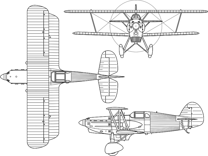 Avia B-534 3-view