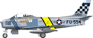 North American F-68F Sabre profile drawing