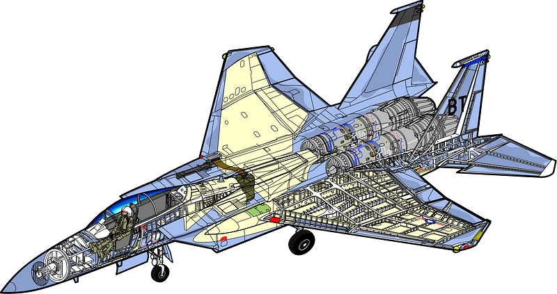 McDonnell Douglas F-15 Eagle cutaway drawing