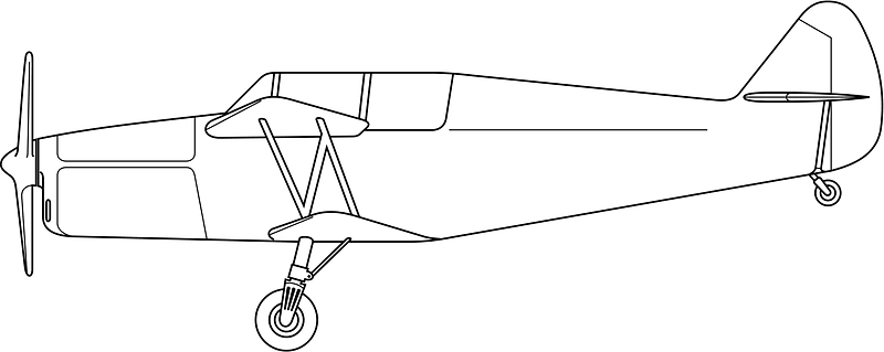 Biplano Calzoni 3-view