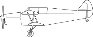 Biplano Calzoni 3-view