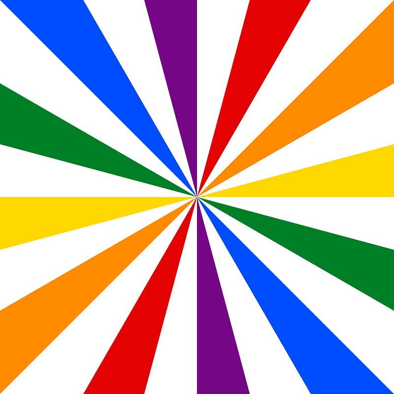 Starburst rainbow pride thin on white