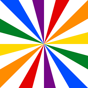 Starburst rainbow pride thin on white