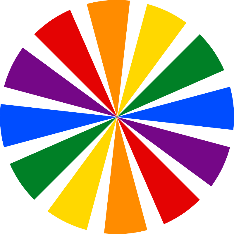 Starburst circle rainbow lines