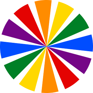 Starburst circle rainbow lines