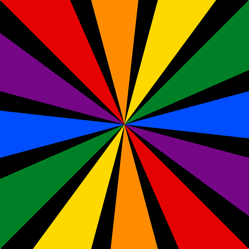 Starburst black rainbow pride