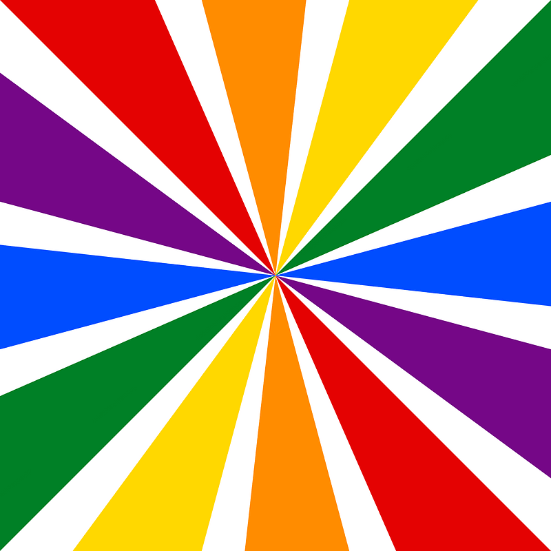 Rainbow starburst pattern wider