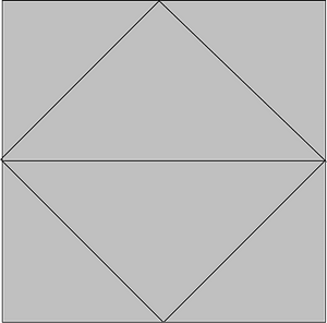 The bend grid of the origami envelope base