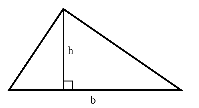 Simple triangle with height marked