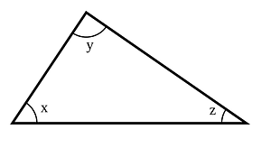 Simple triangle with angles marked 01