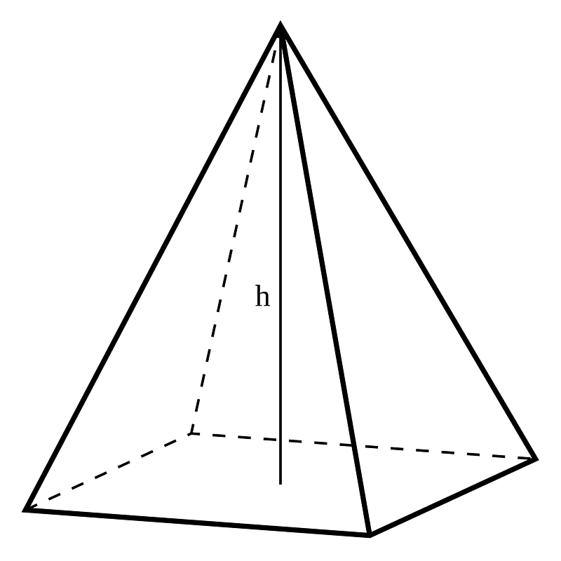 Simple pyramid with height h