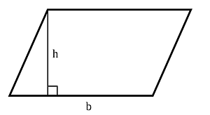 Simple parallellogram with height marked