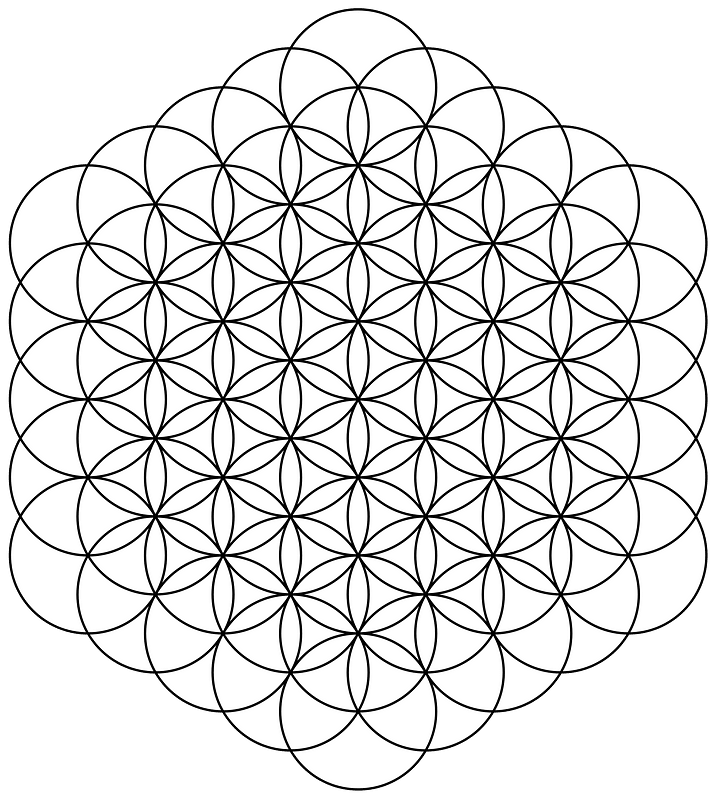 Flower of Life made of 61 circles