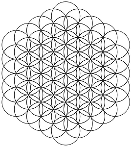 Flower of Life made of 61 circles