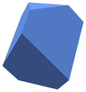 Correct 3D construction of a rhombohedron solid stump