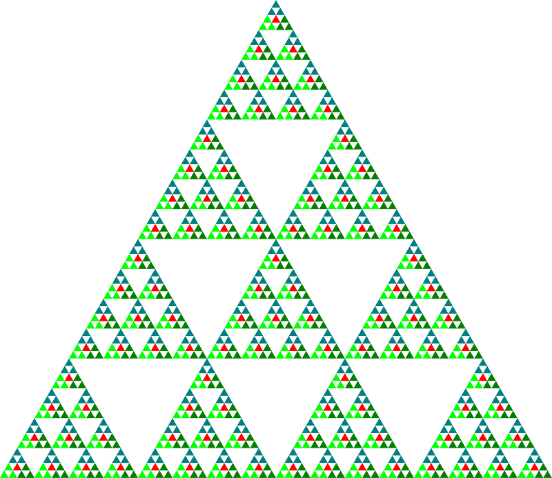 Representation of number 1000 in Sierpinski Triangle