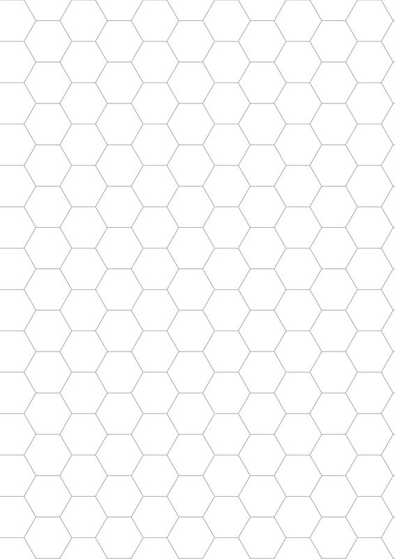 Page blanche A4 hexagonale 1pouce diag