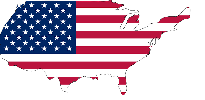 Usa map flag