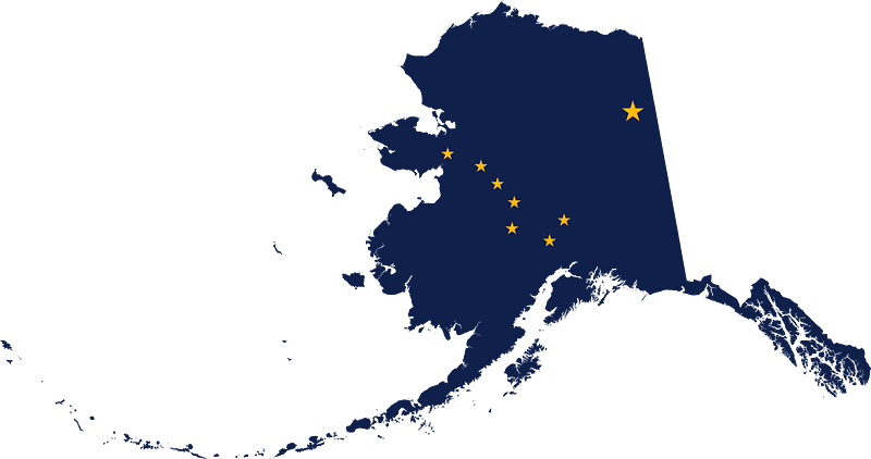Flag map of Alaska