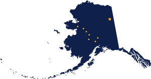Flag map of Alaska