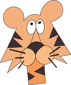 tiger face with eye roll