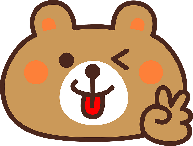 Bear is Giving V sign